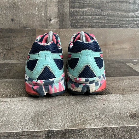 Asics Gel Frantic 7 T3A6Q Womens Running Shoes Aqua Pink Midnight Blue Size 10. - Picture 6 of 10